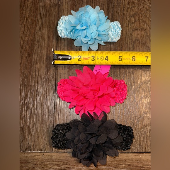 NWT Handmade Flower Headbands x 3 Infant Baby Child Girl - Picture 2 of 7